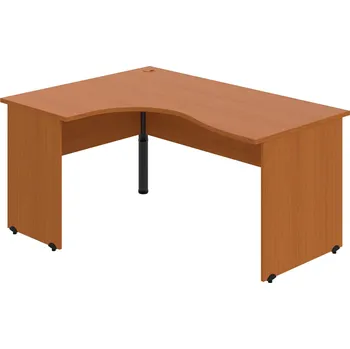 Psací stůl GE 2005 P – Stůl ergo pravý 160 × 120 cm - Třešeň , Třešeň , Černý kov