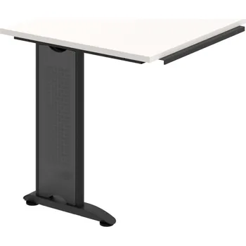 Jednací stůl CP 901 L – Stůl spojovací levý - Bílá , Černý kov