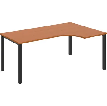 Psací stůl UE 1800 60 L – Stůl ergo 180×120 cm, levý - Třešeň , Černý kov