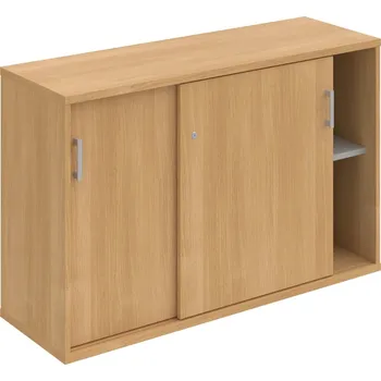 Policová skříň SZ 2 120 02 – Skříňka s posuv. dveřmi 76,8 × 120 cm - Dub , Dub , USH – hranatá