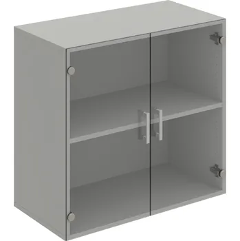 Policová skříň D 2 80 02 – Skříň policová dvéřová 74 × 80 cm - Čiré , Šedá , USH – hranatá