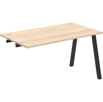 Psací stůl US A 1400 R – Stůl pracovní délky 140 cm, k řetězení - Akát , Černý kov