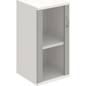 Policová skříň S 2 40 02 L – Skříň policová dvéřová 76,8 × 40 cm - Šedá , Bílá , USN – Hobis