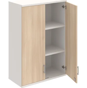 Policová skříň SZ 3 80 01 H – Skříň policová dvéřová 115,2 × 80 cm - Akát , Bílá , USH – hranatá