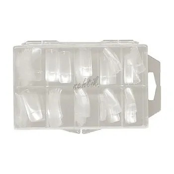 Umělé nehty Cedro Nehtové tipy transparentní rovné - 100ks BOX