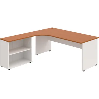 Psací stůl GE 1800 H P – Sestava pravá 180 cm - Třešeň , Bílá