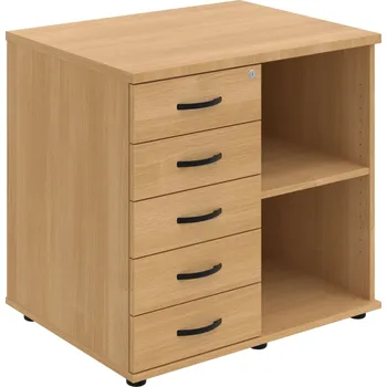 SPKZ 3 80 60 L N – Skříňka ke stolu, levá, s centrálním zamykáním - Dub , Dub , UCO – černá