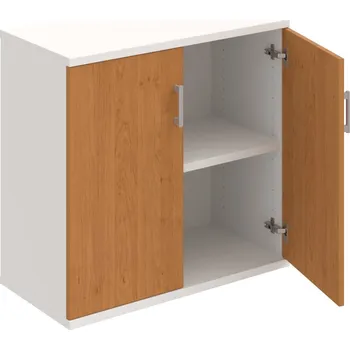 Policová skříň S 2 80 01 – Skříň policová dvéřová 76,8 × 80 cm - Olše , Bílá , USH – hranatá