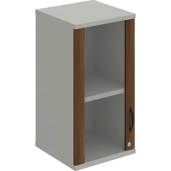 Policová skříň SZ 2 40 02 L H – Skříň policová dvéřová 76,8 × 40 cm - Ořech , Šedá , UCO – černá