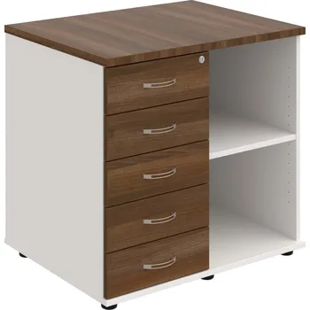 SPKZ 3 80 60 L P – Skříňka ke stolu, levá, s centrálním zamykáním - Ořech , Bílá , USN – Hobis