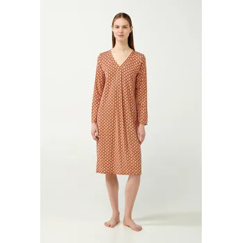 Dámská noční košile Retro noční košile s řasením v barvě brown cocoa Vamp, brown cocoa 3XL i512_21031_840_7