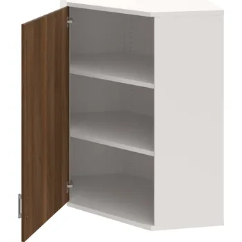 Policová skříň SRV 3 01 L H – Skříň vnitřní roh levá 115,2 cm - Ořech , Bílá , USH – hranatá