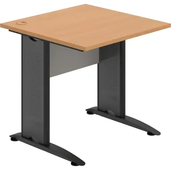 Psací stůl CS 800 – Stůl pracovní rovný 80 cm - Buk , Šedá , Černý kov