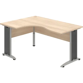 Psací stůl CE 2005 P – Stůl ergo pravý 160 × 120 cm - Akát , Akát , Šedý kov