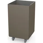 Nerezový odpadkový koš do čistých prostor, bez víka, pojízdný, objem 48 litrů