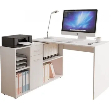 Psací stůl Psací (PC) stůl rohový Muret Bílá