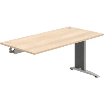 Psací stůl FS 1600 R – Stůl pracovní řetězící rovný 160 cm - Akát , Šedý kov