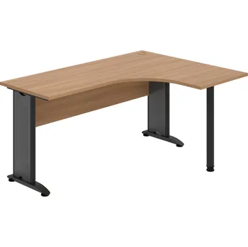 Psací stůl CE 60 L – Stůl ergo levý 160 × 120 cm - Višeň , Višeň , Černý kov