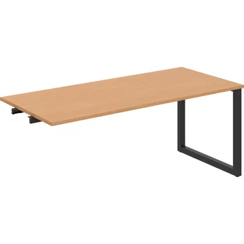 Psací stůl UJ O 1800 R – Stůl jednací rovný délky 180 cm, k řetězení - Buk , Černý kov