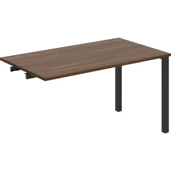 Psací stůl UJ 1400 R – Stůl jednací rovný délky 140 cm, k řetězení - Ořech , Černý kov