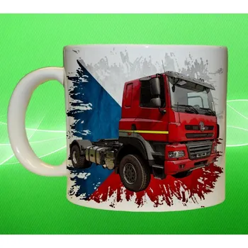 Moon River Hrneček s tahačem České výroby na vlajce 330 ml (hrnek s náklaďákem)