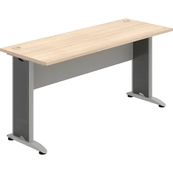 Psací stůl CE 1600 – Stůl pracovní rovný 160 cm, hl. 60 cm - Akát , Šedá , Šedý kov