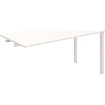 Psací stůl UJ 1600 R – Stůl jednací rovný délky 160 cm, k řetězení - Bílá , Bílý kov