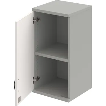 Policová skříň SZ 2 40 01 L H – Skříň policová dvéřová 76,8 × 40 cm - Bílá , Šedá , UCO – černá