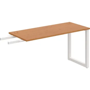 Psací stůl UE O 1400 RU – Stůl pracovní délky 140 cm, hl. 60 cm, k řetězení - Olše , Bílý kov