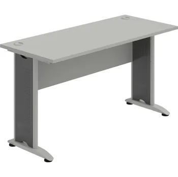 Psací stůl CE 1400 – Stůl pracovní rovný 140 cm, hl. 60 cm - Šedá , Šedá , Šedý kov