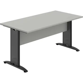 Jednací stůl CJ 1600 – Stůl jednací rovný 160 cm - Šedá , Šedá , Černý kov
