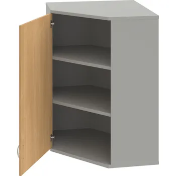 Policová skříň SRV 3 01 L H – Skříň vnitřní roh levá 115,2 cm - Dub , Šedá , USN – Hobis