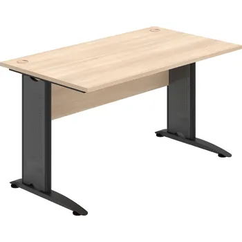 Psací stůl CS 1400 – Stůl pracovní rovný 140 cm - Akát , Akát , Černý kov