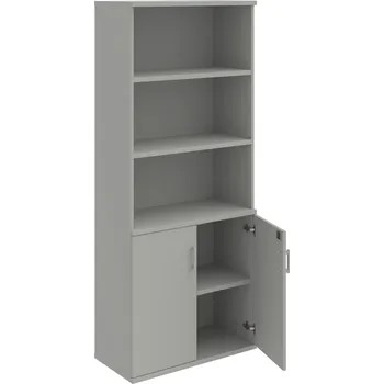 Policová skříň SZ 5 80 03 – Skříň policová dvéřová 192 × 80 cm - Šedá , Šedá , USH – hranatá