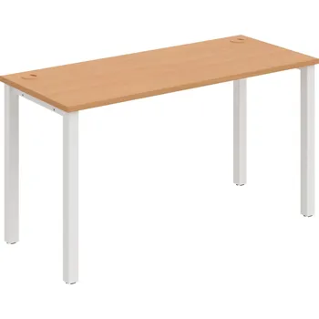 Psací stůl UE 1400 – Stůl pracovní délky 140 cm, hl. 60 cm - Buk , Bílý kov