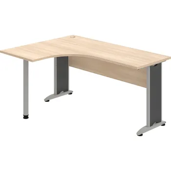 Psací stůl CE 60 P – Stůl ergo pravý 160 × 120 cm - Akát , Akát , Šedý kov