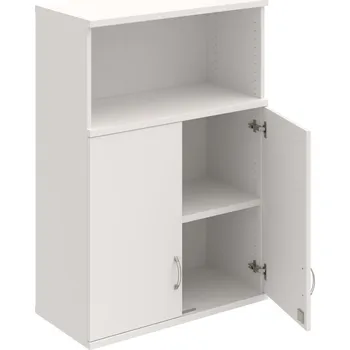 Policová skříň SZ 3 80 02 H – Skříň policová dvéřová 115,2 × 80 cm - Bílá , Bílá , USN – Hobis