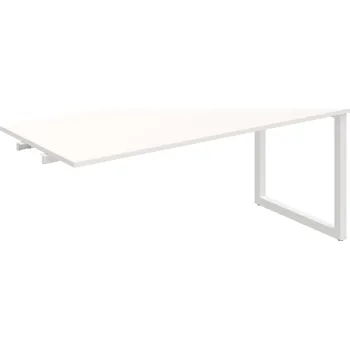 Psací stůl UJ O 1800 R – Stůl jednací rovný délky 180 cm, k řetězení - Bílá , Bílý kov