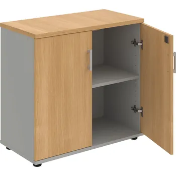 SPZ 80 40 – Skříňka ke stolu, zavřená, š. 80 cm - Dub , Šedá , USH – hranatá