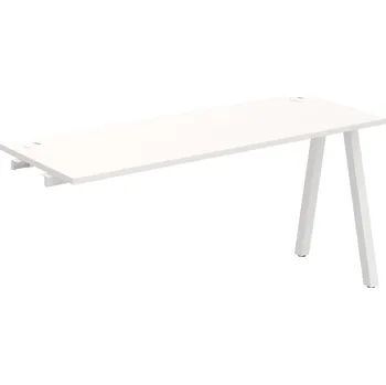 Psací stůl UE A 1600 R – Stůl pracovní délky 160 cm, hl 60 cm, k řetězení - Bílá , Bílý kov