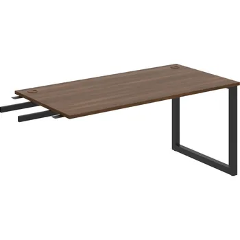 Psací stůl US O 1600 RU – Stůl pracovní délky 160 cm, k řetězení - Ořech , Černý kov