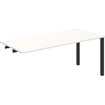 Psací stůl US 1800 R – Stůl pracovní délky 180 cm, k řetězení - Bílá , Černý kov