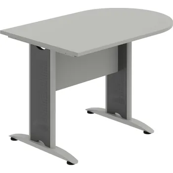 Jednací stůl CP 1200 1 – Stůl jednací oblouk 120 cm - Šedá , Šedá , Šedý kov