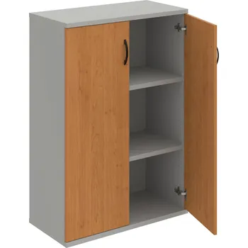 Policová skříň S 3 80 01 – Skříň policová dvéřová 115,2 × 80 cm - Olše , Šedá , UCO – černá