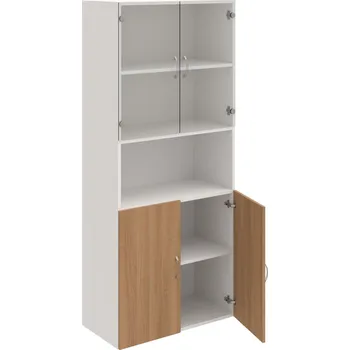 Policová skříň D 5 80 07 – Skříň policová dvéřová 185 × 80 cm - Višeň , Bílá , USN – Hobis