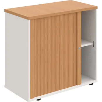 SPRZ 80 40 L – Skříňka ke stolu, roletová, levá, š. 80 cm - Buk , Bílá , Buk