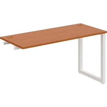 Psací stůl UE O 1400 R – Stůl pracovní délky 140 cm, hl. 60 cm, k řetězení - Třešeň , Bílý kov