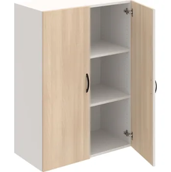 Policová skříň D 3 80 01 – Skříň policová dvéřová 111 × 80 cm - Akát , Bílá , UCO – černá
