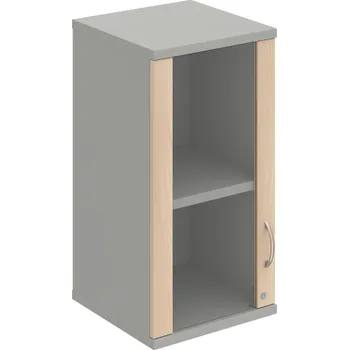 Policová skříň SZ 2 40 02 L H – Skříň policová dvéřová 76,8 × 40 cm - Akát , Šedá , USN – Hobis