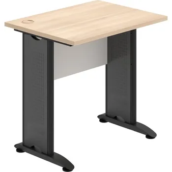Psací stůl CE 800 – Stůl pracovní rovný 80 cm, hl. 60 cm - Akát , Bílá , Černý kov